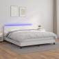 vidaXL Boxspringbett mit Matratze & LED Weiß 160x200 cm Kunstleder vidaXL Boxspringbett mit Matratze & LED Weiß 160x200 cm Kunstleder