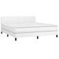 vidaXL Boxspringbett mit Matratze & LED Weiß 160x200 cm Kunstleder vidaXL Boxspringbett mit Matratze & LED Weiß 160x200 cm Kunstleder