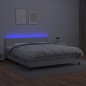vidaXL Boxspringbett mit Matratze & LED Weiß 160x200 cm Kunstleder vidaXL Boxspringbett mit Matratze & LED Weiß 160x200 cm Kunstleder