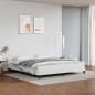 Bettgestell mit Kopfteil Weiß 160x200 cm Kunstleder Bettgestell mit Kopfteil Weiß 160x200 cm Kunstleder
