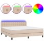 vidaXL Boxspringbett mit Matratze & LED Cappuccino-Braun 180x200cm vidaXL Boxspringbett mit Matratze & LED Cappuccino-Braun 180x200cm
