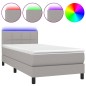 vidaXL Boxspringbett mit Matratze & LED Hellgrau 80x200 cm Stoff vidaXL Boxspringbett mit Matratze & LED Hellgrau 80x200 cm Stoff