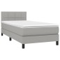 vidaXL Boxspringbett mit Matratze & LED Hellgrau 80x200 cm Stoff vidaXL Boxspringbett mit Matratze & LED Hellgrau 80x200 cm Stoff