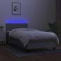vidaXL Boxspringbett mit Matratze & LED Hellgrau 80x200 cm Stoff vidaXL Boxspringbett mit Matratze & LED Hellgrau 80x200 cm Stoff
