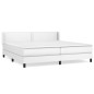 vidaXL Boxspringbett mit Matratze Weiß 200x200 cm Kunstleder vidaXL Boxspringbett mit Matratze Weiß 200x200 cm Kunstleder