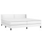 vidaXL Boxspringbett mit Matratze Weiß 200x200 cm Kunstleder vidaXL Boxspringbett mit Matratze Weiß 200x200 cm Kunstleder