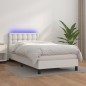 vidaXL Boxspringbett mit Matratze & LED Weiß 90x200 cm Kunstleder vidaXL Boxspringbett mit Matratze & LED Weiß 90x200 cm Kunstleder