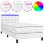 vidaXL Boxspringbett mit Matratze & LED Weiß 90x200 cm Kunstleder vidaXL Boxspringbett mit Matratze & LED Weiß 90x200 cm Kunstleder