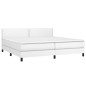 vidaXL Boxspringbett mit Matratze & LED Weiß 200x200 cm Kunstleder vidaXL Boxspringbett mit Matratze & LED Weiß 200x200 cm Kunstleder
