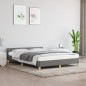 Bettgestell mit Kopfteil Dunkelgrau 140x190 cm Stoff Bettgestell mit Kopfteil Dunkelgrau 140x190 cm Stoff