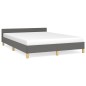 Bettgestell mit Kopfteil Dunkelgrau 140x190 cm Stoff Bettgestell mit Kopfteil Dunkelgrau 140x190 cm Stoff