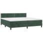 vidaXL Boxspringbett mit Matratze & LED Dunkelgrün 200x200 cm Samt