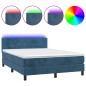 vidaXL Boxspringbett mit Matratze & LED Dunkelblau 140x190 cm Samt vidaXL Boxspringbett mit Matratze & LED Dunkelblau 140x190 cm Samt