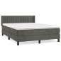 vidaXL Boxspringbett mit Matratze Dunkelgrau 140x200 cm Samt vidaXL Boxspringbett mit Matratze Dunkelgrau 140x200 cm Samt