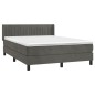 vidaXL Boxspringbett mit Matratze Dunkelgrau 140x200 cm Samt vidaXL Boxspringbett mit Matratze Dunkelgrau 140x200 cm Samt