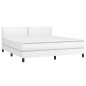 vidaXL Boxspringbett mit Matratze & LED Weiß 180x200 cm Kunstleder vidaXL Boxspringbett mit Matratze & LED Weiß 180x200 cm Kunstleder