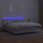 vidaXL Boxspringbett mit Matratze & LED Weiß 180x200 cm Kunstleder vidaXL Boxspringbett mit Matratze & LED Weiß 180x200 cm Kunstleder