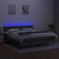 vidaXL Boxspringbett mit Matratze & LED Dunkelgrau 160x200 cm Stoff vidaXL Boxspringbett mit Matratze & LED Dunkelgrau 160x200 cm Stoff