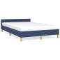 Bettgestell mit Kopfteil Blau 120x200 cm Stoff Bettgestell mit Kopfteil Blau 120x200 cm Stoff
