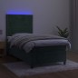 vidaXL Boxspringbett mit Matratze & LED Dunkelgrün 90x200 cm Samt vidaXL Boxspringbett mit Matratze & LED Dunkelgrün 90x200 cm Samt