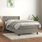 vidaXL Boxspringbett mit Matratze Hellgrau 80x200 cm Samt vidaXL Boxspringbett mit Matratze Hellgrau 80x200 cm Samt