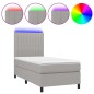 vidaXL Boxspringbett mit Matratze & LED Hellgrau 100x200 cm Stoff vidaXL Boxspringbett mit Matratze & LED Hellgrau 100x200 cm Stoff