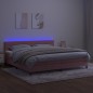 vidaXL Boxspringbett mit Matratze & LED Rosa 200x200 cm Samt vidaXL Boxspringbett mit Matratze & LED Rosa 200x200 cm Samt