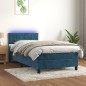 vidaXL Boxspringbett mit Matratze & LED Dunkelblau 90x200 cm Samt vidaXL Boxspringbett mit Matratze & LED Dunkelblau 90x200 cm Samt