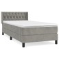 vidaXL Boxspringbett mit Matratze Hellgrau 90x190 cm Samt vidaXL Boxspringbett mit Matratze Hellgrau 90x190 cm Samt