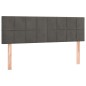 vidaXL Boxspringbett mit Matratze Dunkelgrau 140x200 cm Samt