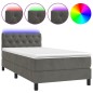 vidaXL Boxspringbett mit Matratze & LED Dunkelgrau 80x200 cm Samt vidaXL Boxspringbett mit Matratze & LED Dunkelgrau 80x200 cm Samt