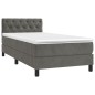 vidaXL Boxspringbett mit Matratze & LED Dunkelgrau 80x200 cm Samt vidaXL Boxspringbett mit Matratze & LED Dunkelgrau 80x200 cm Samt