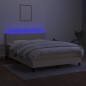 vidaXL Boxspringbett mit Matratze & LED Creme 140x200 cm Stoff vidaXL Boxspringbett mit Matratze & LED Creme 140x200 cm Stoff