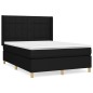 vidaXL Boxspringbett mit Matratze Schwarz 140x190 cm Stoff vidaXL Boxspringbett mit Matratze Schwarz 140x190 cm Stoff