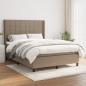 vidaXL Boxspringbett mit Matratze Taupe 140x200 cm Stoff vidaXL Boxspringbett mit Matratze Taupe 140x200 cm Stoff