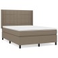 vidaXL Boxspringbett mit Matratze Taupe 140x200 cm Stoff vidaXL Boxspringbett mit Matratze Taupe 140x200 cm Stoff