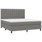 vidaXL Boxspringbett mit Matratze & LED Dunkelgrau 160x200 cm Stoff vidaXL Boxspringbett mit Matratze & LED Dunkelgrau 160x200 cm Stoff