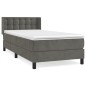 vidaXL Boxspringbett mit Matratze Dunkelgrau 80x200 cm Samt vidaXL Boxspringbett mit Matratze Dunkelgrau 80x200 cm Samt