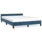 Bettgestell mit Kopfteil Dunkelblau 140x200 cm Samt Bettgestell mit Kopfteil Dunkelblau 140x200 cm Samt
