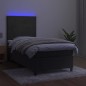 vidaXL Boxspringbett mit Matratze & LED Dunkelgrau 80x200 cm Samt vidaXL Boxspringbett mit Matratze & LED Dunkelgrau 80x200 cm Samt