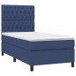 vidaXL Boxspringbett mit Matratze & LED Blau 90x200 cm Stoff vidaXL Boxspringbett mit Matratze & LED Blau 90x200 cm Stoff