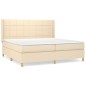 vidaXL Boxspringbett mit Matratze Creme 200x200 cm Stoff vidaXL Boxspringbett mit Matratze Creme 200x200 cm Stoff