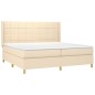 vidaXL Boxspringbett mit Matratze Creme 200x200 cm Stoff vidaXL Boxspringbett mit Matratze Creme 200x200 cm Stoff