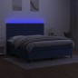 vidaXL Boxspringbett mit Matratze & LED Blau 160x200 cm Stoff vidaXL Boxspringbett mit Matratze & LED Blau 160x200 cm Stoff