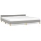 Bettgestell mit Kopfteil Hellgrau 200x200 cm Stoff Bettgestell mit Kopfteil Hellgrau 200x200 cm Stoff