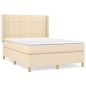vidaXL Boxspringbett mit Matratze Creme 140x200 cm Stoff vidaXL Boxspringbett mit Matratze Creme 140x200 cm Stoff