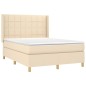 vidaXL Boxspringbett mit Matratze Creme 140x200 cm Stoff vidaXL Boxspringbett mit Matratze Creme 140x200 cm Stoff