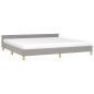 Bettgestell mit Kopfteil Hellgrau 200x200 cm Stoff Bettgestell mit Kopfteil Hellgrau 200x200 cm Stoff