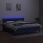 vidaXL Boxspringbett mit Matratze & LED Blau 160x200 cm Stoff vidaXL Boxspringbett mit Matratze & LED Blau 160x200 cm Stoff