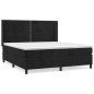vidaXL Boxspringbett mit Matratze Schwarz 180x200 cm Samt vidaXL Boxspringbett mit Matratze Schwarz 180x200 cm Samt